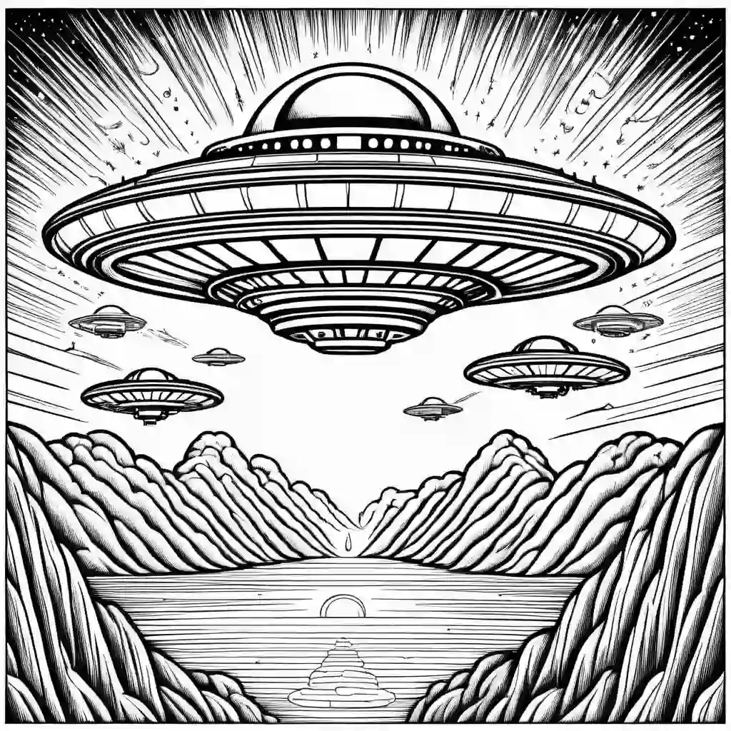 UFOs coloring pages